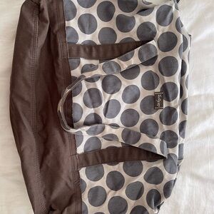 Thirty-One Gray and Brown Polka Dot Hobo Bag